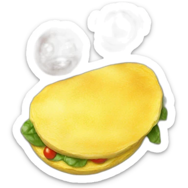 Veggie omelette with an English muffin sticker