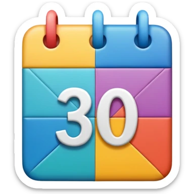 CALENDAR EMOJIS WITH NUMBER 30 sticker