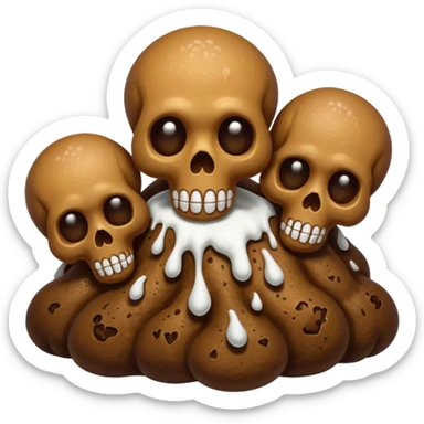 ((poop emoji))with  3 skulls sticker