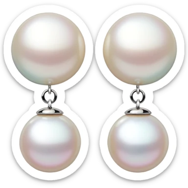 Chanel realistic pearl earrings sticker
