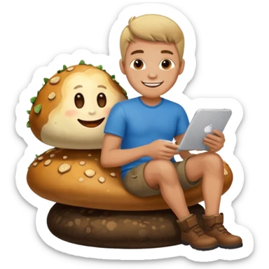 men sit in his lap have a fungus sticker