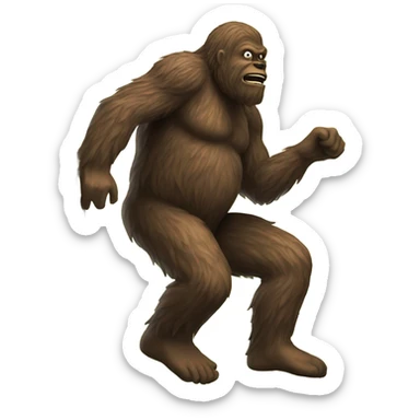 Sasquatch climbing a tree sticker