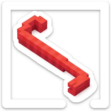 crowbar, voxel art, Minecraft look, red sticker