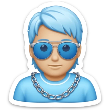 🥶 with chain and sungalsses sticker