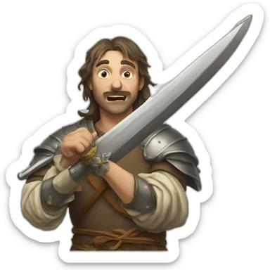 medieval sword-swallower sticker