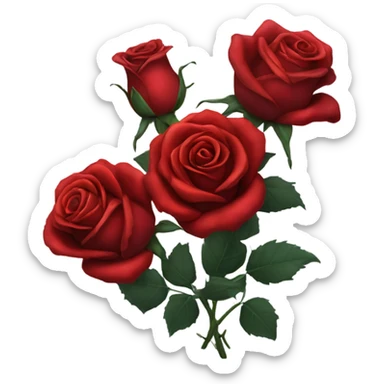 three gothic red roses tightly together sticker