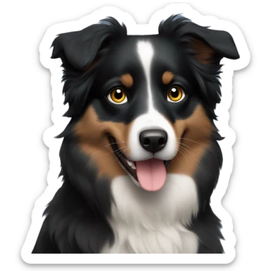 Moon Small black australian shepherd dog sticker