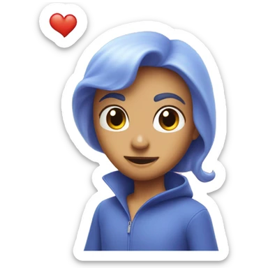 periwinkle flaming heart  sticker