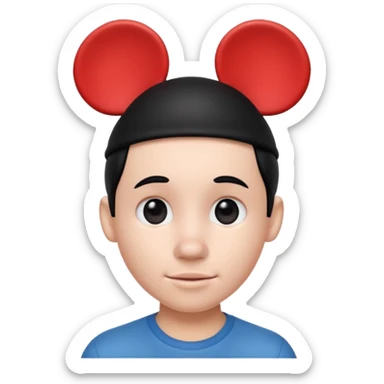Person with Mickey Mouse ears sticker