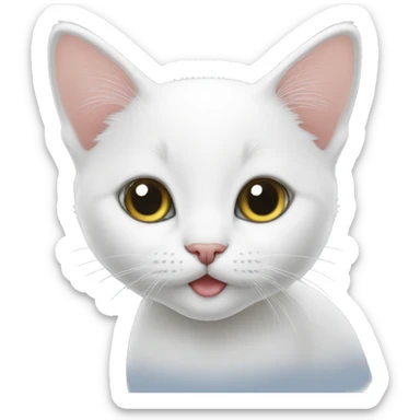 white kitten sticker