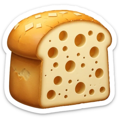 the small and sad bread among the giant cheeses  sticker