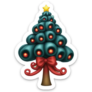 black tentacles Christmas tree sticker