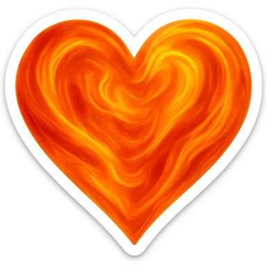 heart with a swirling citrine orange effect sticker