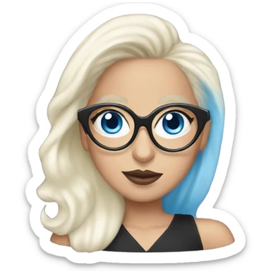 Lady Gaga with large glasses and blue eyes  sticker