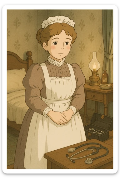 victorian midwife sticker