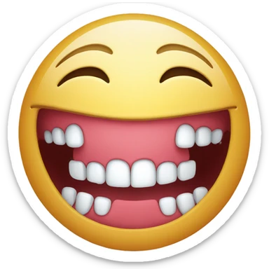 showing off shiny teeth sticker