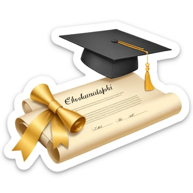 scholarship with graduation cap and diploma sticker