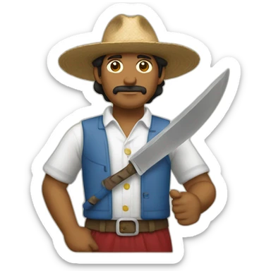 campesino con machete sticker