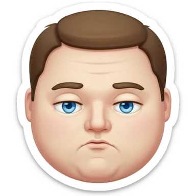 Chubby Bold man with sleepy blue eyes sticker