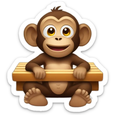 a monkey in a sauna sticker