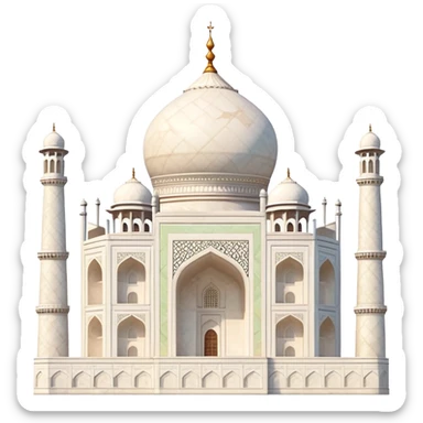 Taj Mahal with soft subtle colors, not vivid sticker