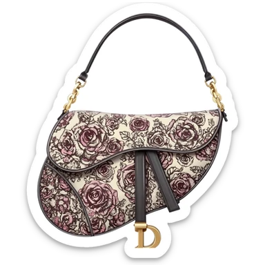 floral dior saddle bag sticker