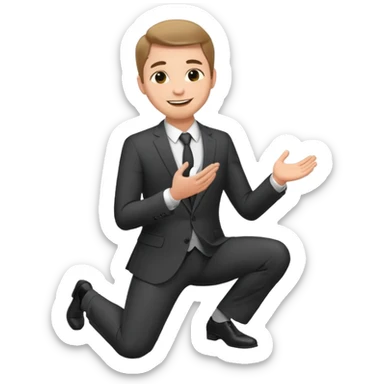 man kneeling and asking for marriage sticker