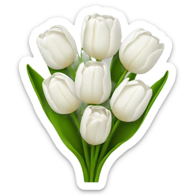 white tulip bouquet  sticker