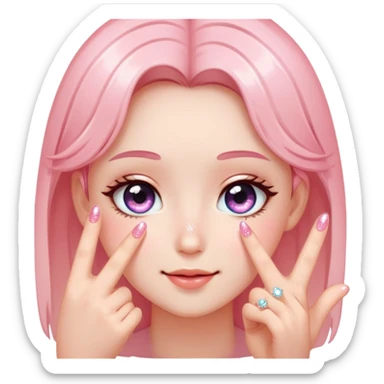 Uwu where the two fingers are touching and the eyes have a sparkle to them and blushing sticker