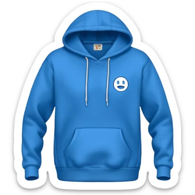 hoodie blu simple, dont add laces and no face ore smile sticker