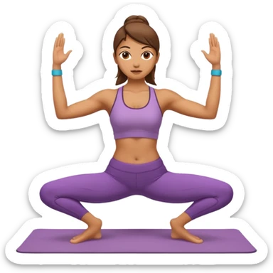 woman doing warrior yoga pose sticker