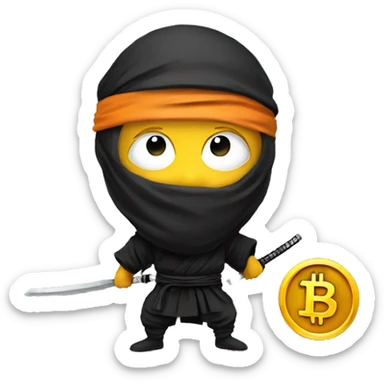 ninja instead of eyes bitcoin logo sticker