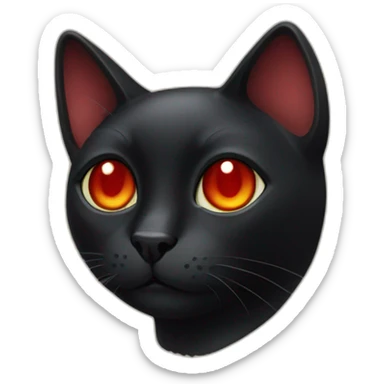  A black cat with red eyes sticker