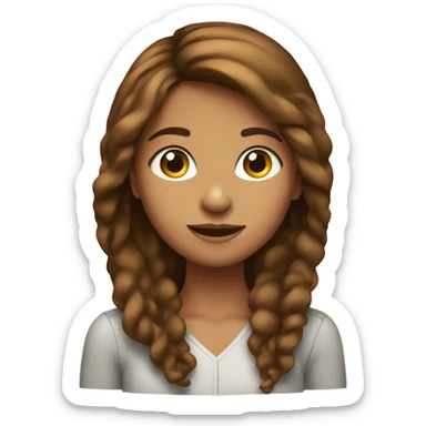 Une fille aux cheveux longs bruns sticker