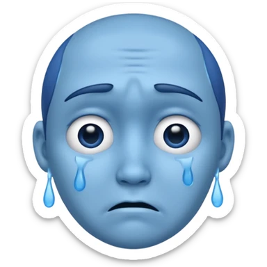 Sad face blue sticker