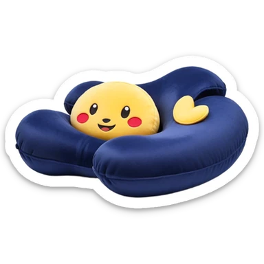 Travel neck pillow in a single dark navy blue color sticker