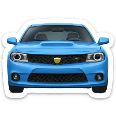 a blue car sticker