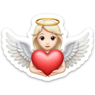 heart with angel wings sticker