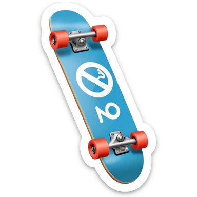 Skateboard with a cancel symbol on top like no smoking  sticker