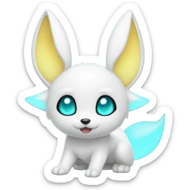 Shiny White Albino Umbreon with cyan eyes and cyan markings sticker