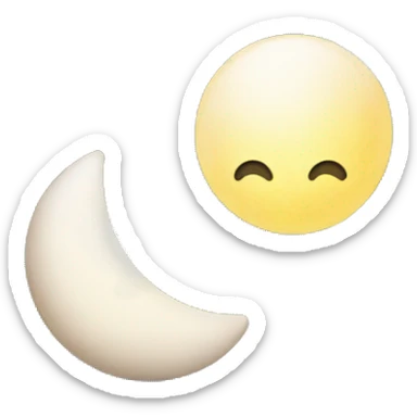 Half moon with clouds sticker