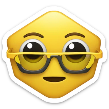 yellow glasses in the form of a pentagonal star
 sticker