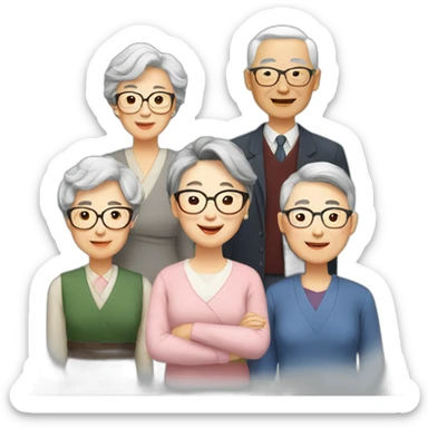 10 Chinese Seniors together with older lady teacher sticker