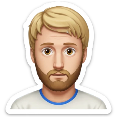 logan paul emoji, with a beard, serious face sticker