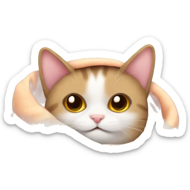 Cat cozy in blanket sticker