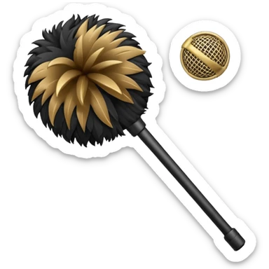boom fluffy microphone with stick sticker