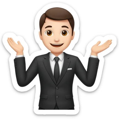 excited office boss sticker