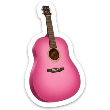 Pink Acoustic guitar sticker