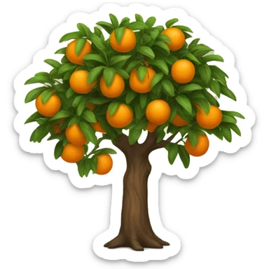 Orange tree sticker