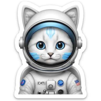 closed Astronaut rides cat sticker